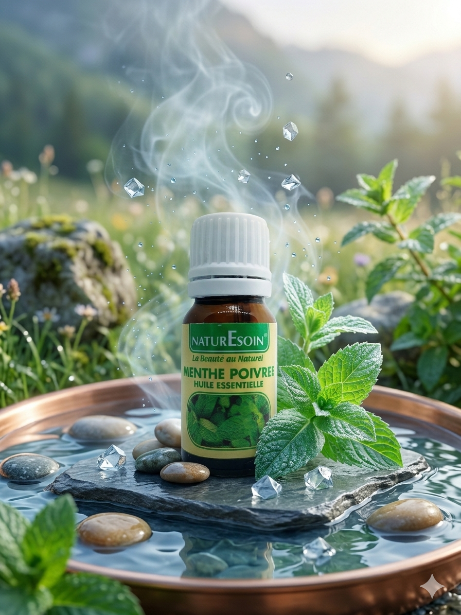 Huile essentielle de la Menthe Poivrée : Fraîcheur & Énergie Pure 10ml
