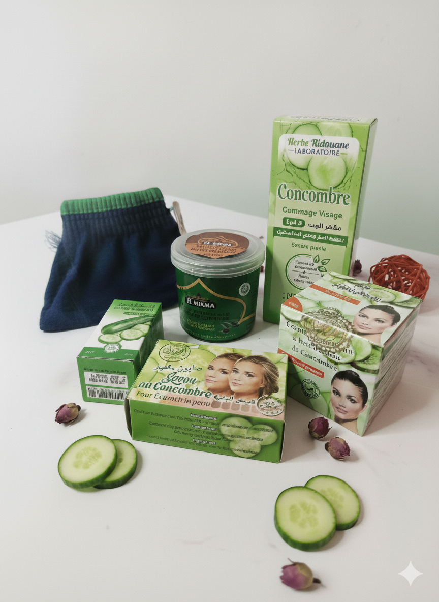 Coffret de bien être rituel à base naturelle de l'huile de concombre