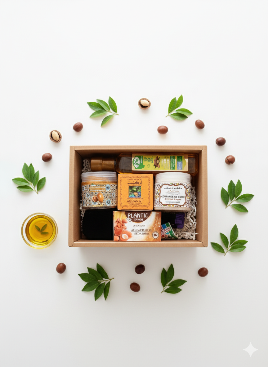 Huile d'argan Coffret de bien être rituel à base de produits naturels