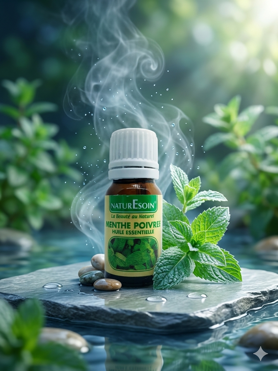 Huile essentielle de la Menthe Poivrée : Fraîcheur & Énergie Pure 10ml