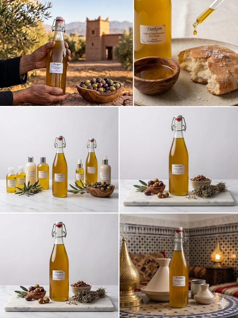 Huile d'olive premium extra vierge non filtrée 100% naturelle 500 ml L'or vert du Maroc Atlas