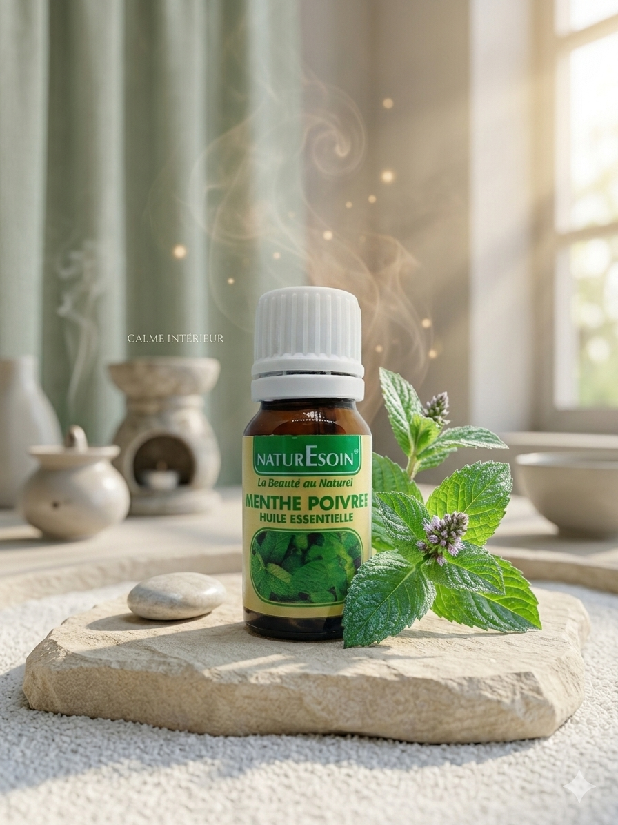Huile essentielle de la Menthe Poivrée : Fraîcheur & Énergie Pure 10ml