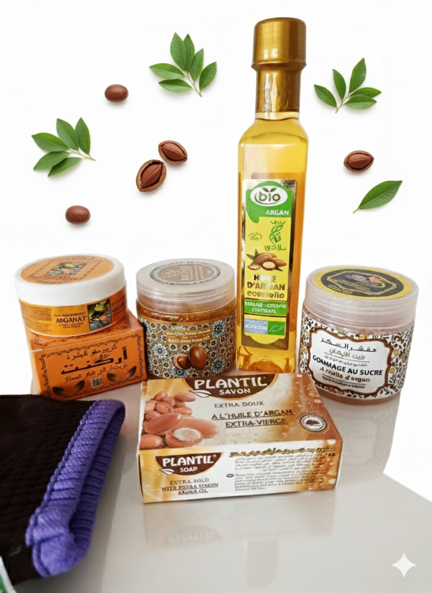 Huile d'argan Coffret de bien être rituel à base de produits naturels