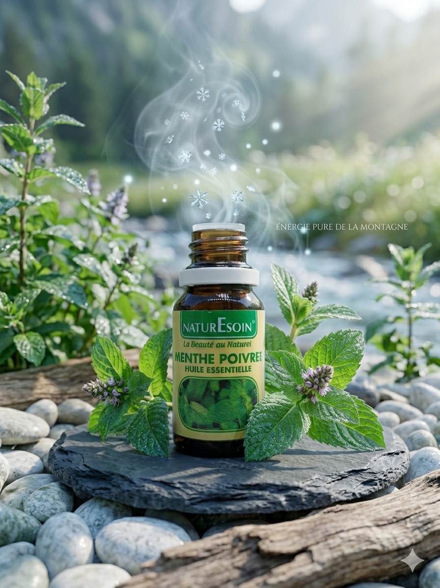 Huile essentielle de la Menthe Poivrée : Fraîcheur & Énergie Pure 10ml