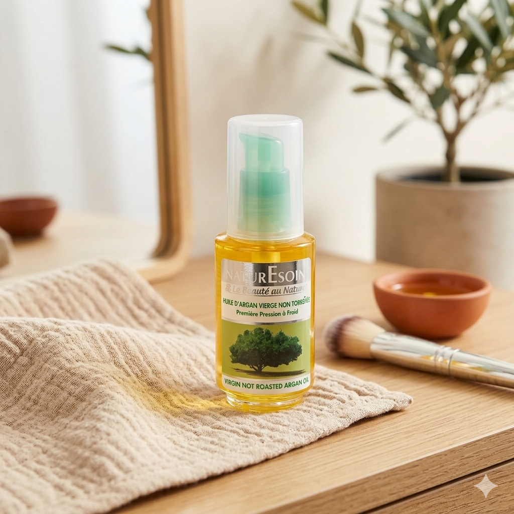 Huile d'Argan Pure (Non Torréfiée) huile végétale cosmétique vierge 100% naturelle 50 ml