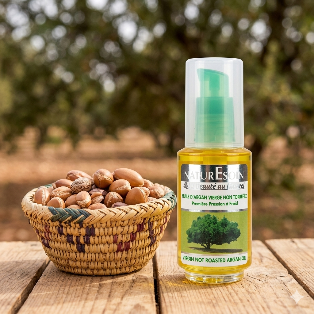 Huile d'Argan Pure (Non Torréfiée) huile végétale cosmétique vierge 100% naturelle 50 ml